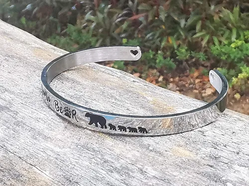 Miniatura 3 de Veeshy Pulseras de puño de mamá osa con cachorros para mujeres