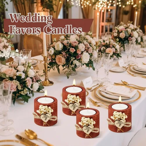 Miniatura 5 de 12 candelabros rústicos para fiestas de boda, regalos de novia, regalos de madera, regalos para invitados, regalos románticos, decoraciones de boda