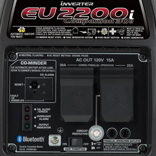 Miniatura 8 de Honda EU2200ITAN Generador inversor portátil súper silencioso de 2200 vatios y 120 voltios con CO-Minder