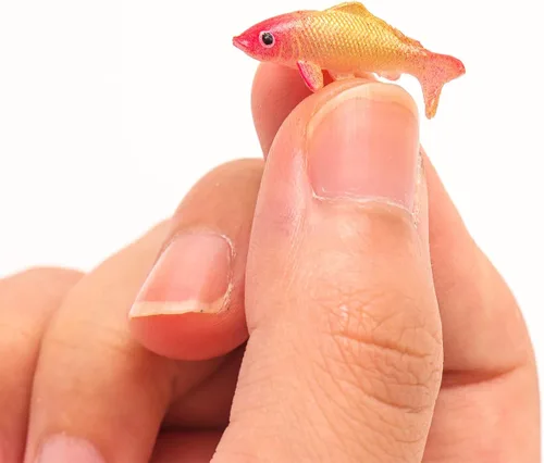 Miniatura 5 de X Hot Popcorn 40 piezas de peces en miniatura para manualidades, mini figuras de peces koi, pequeños peces de plástico en miniatura, suministros