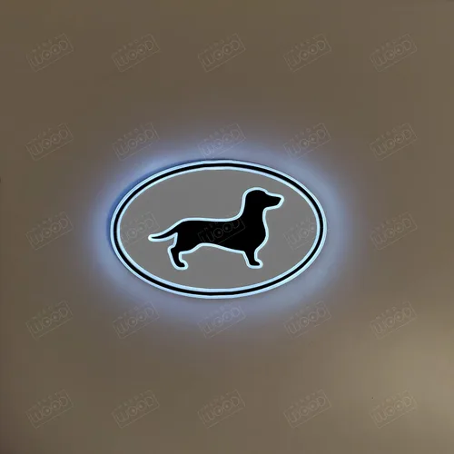 Miniatura 2 de Letrero de silueta con luz de perro salchicha, neón como, luz nocturna, LED iluminado de borde, arte de luz de perro salchicha, decoraciones