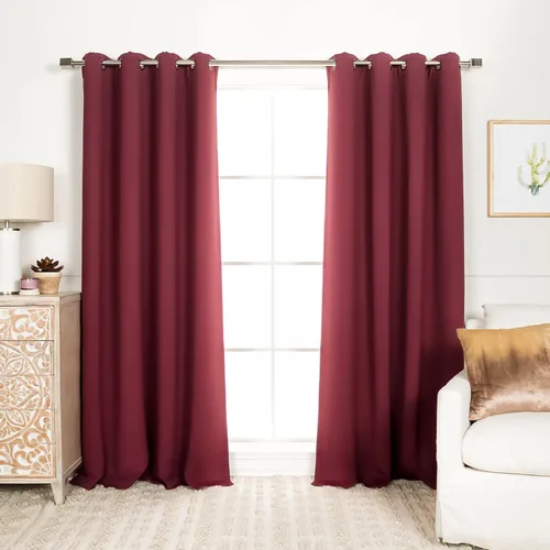 Miniatura 53 de Best Home Fashion Cortinas Opacas 2 Paneles - Tratamiento de Ventana con Aislamiento Térmico Premium Cortinas Opacas para Dormitorio - Parte Castaño