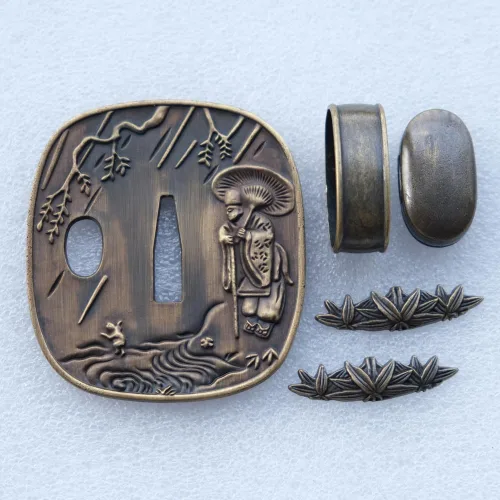 Miniatura 32 de Espada samurái japonesa KOSHIRAE – TSUBA FUCHI KASHIRA MENUKI 68-100