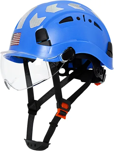 AOLAMEGS Casco de seguridad para construcción – ANSI Z89.1 Tipo Ι Casco de seguridad aprobado por la OSHA con correas para la barbilla, ligeros,