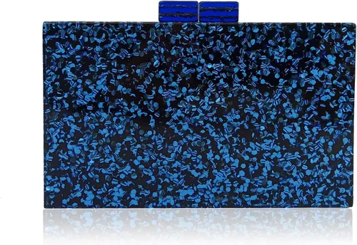 Bolso acrílico mezcla de colores de plexiglás patrón geométrico, caja de cena, fiesta, bolsa de hombro individual