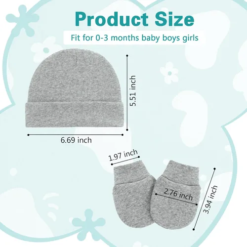 Miniatura 5 de Zando Gorros de hospital para recién nacidos, gorro para bebés y niños de primera calidad, para niños y niñas, juego de 0 a 3 meses