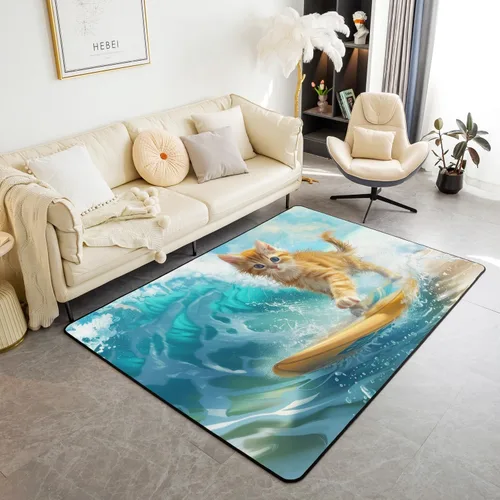 Miniatura 27 de Erosebridal Cowboys - Alfombra antideslizante de 3 x 5 pies, alfombra de caballos occidentales, tapete decorativo para interiores, montañas
