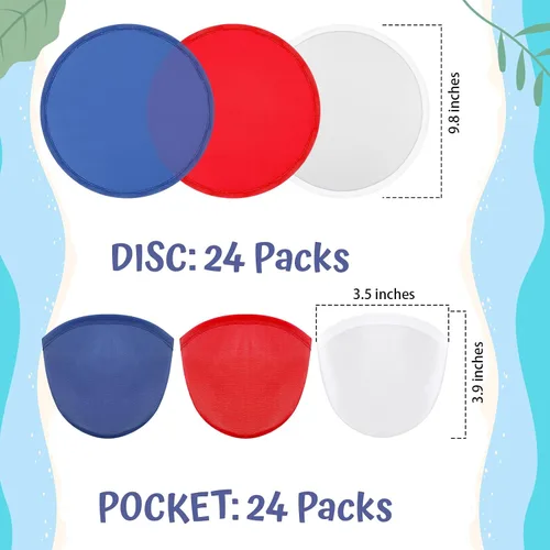 Miniatura 2 de Norme Juego de 24 ventiladores de disco volador plegables, juguete de bolsillo plegable, disco volador de verano para diversión fiesta