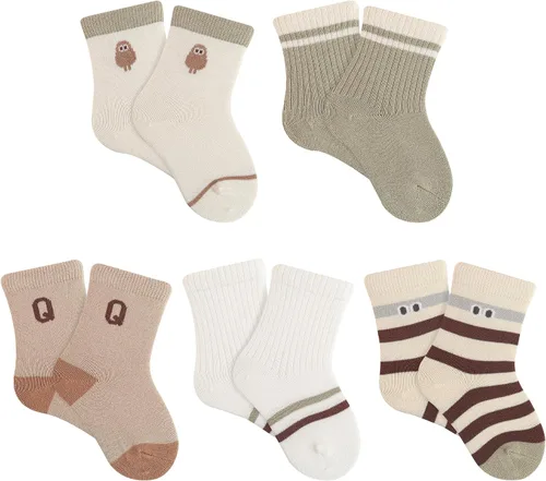 Miniatura 11 de Calcetines suaves y cómodos a media pantorrilla para bebés y niños pequeños, paquete de 5, unisex, perfectos para edades de 0 a 5 años