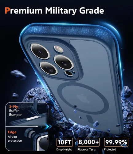 Miniatura 1341 de FNTCASE Funda para iPhone 13 Pro-Max: Fundas magnéticas transparentes compatibles con Magsafe Slim anti amarillamiento protección contra caídas