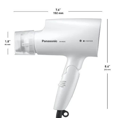 Miniatura 9 de Panasonic Nanoe - Secador de pelo compacto EH-NA2C-W (blanco) - Tecnología japonesa Nanoe, secador de pelo plegable de viaje con boquilla oscilante