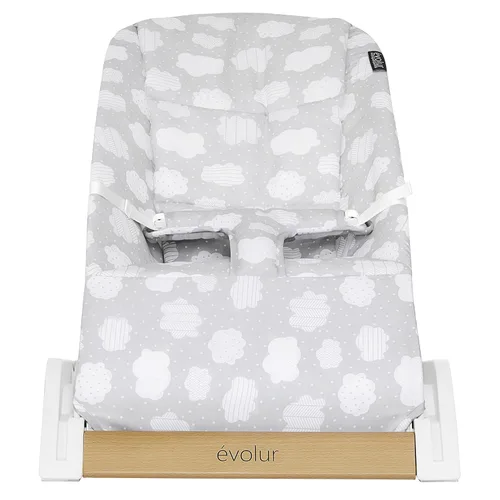 Miniatura 2 de Evolur Koko - Bouncer portátil para bebés en color gris nube, tela transpirable, funda de asiento extraíble, fácil de limpiar para bebé