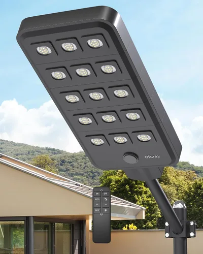 Miniatura 8 de Ofuray Of-12600W - Farolas solares para exteriores – 15 W superbrillantes 120 LED, se ilumina 2,800 pies cuadrados con sensor de movimiento
