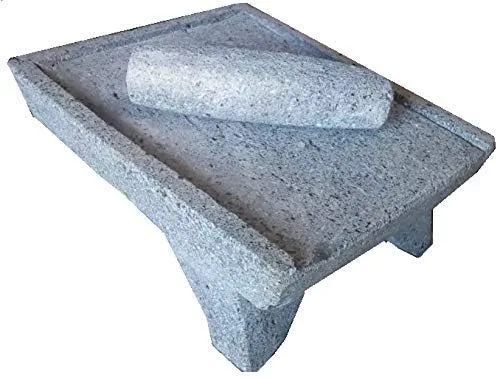 Hecho en México Genuino Mexicano Azteca Manual Volcánica Lava Rock Metate Y Mano Mortero y Piedra Molida Granos Semillas Especias Maíz Maíz Maíz