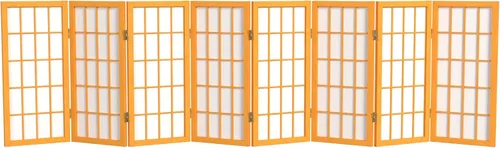 Miniatura 25 de Biombo portátil simple de 2 pies Biombo diseño Shoji, clásico diseño japonés 4 anchuras, 6 colores, Madera, Honey Miel
