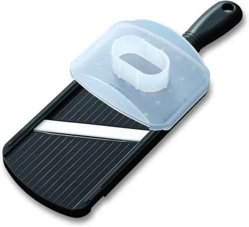 Kyocera Advanced, cortador de verduras cerámico, doble filo, con protector, Negro