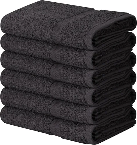 Towel and Linen Mart - Juego de 6 toallas de baño medianas de 100% algodón, de secado rápido, superabsorbentes, peso ligero, tacto suave, toallas de