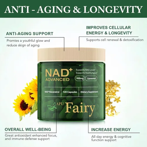 Miniatura 9 de Suplemento NAD, ribósido de nicotinamida NAD, liposoma alternativa NAD extra fuerte, Boost NAD y resveratrol + para mujeres y hombres, energía