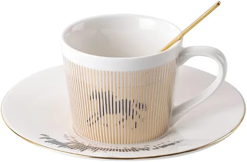 Miniatura 10 de Tazas y platillos de espejo, taza de café con reflejo de espejo, taza de café de cerámica con juego de platillo, tazas de té y platillos