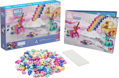 Miniatura 5 de PLUS PLUS Aprende a construir unicornios, 275 piezas, mini bloques de hashtag entrelazados, regalo de cumpleaños de unicornio 3D para niñas y niños