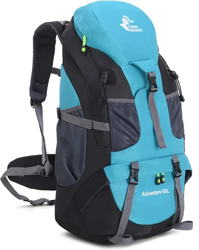 Miniatura 19 de Bseash Mochila de senderismo de 50 L, resistente al agua, ligera, mochila deportiva para deportes al aire libre, bolsa de viaje para camping, Azul