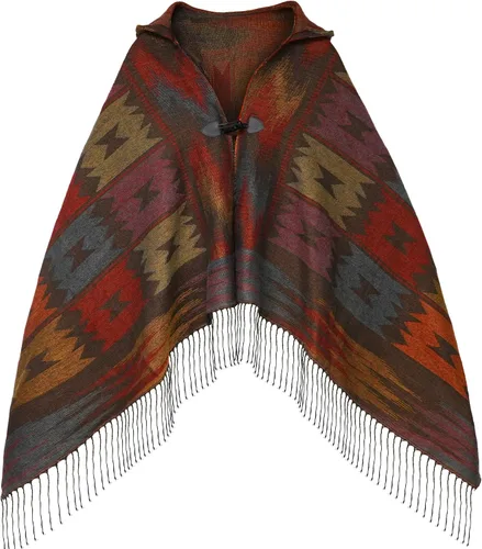 Miniatura 14 de Uyuni Poncho con volantes estilo chal bohemio para mujer, holgado, vintage