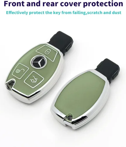 Miniatura 4 de Adecuado para llaves Mercedes Benz. Funda de llave de TPU suave avanzada es compatible con CLS CLK AMG CLK GLC GLE GLS ML SL SLK A C E R S G Smart