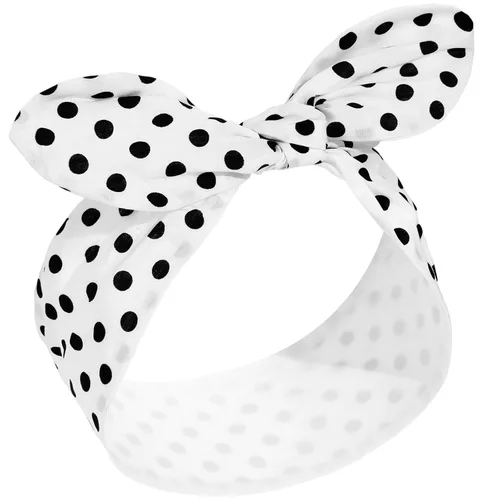 Miniatura 11 de Hicarer Diadema de lunares negros con lazo, bandana vintage con alambre, accesorios para el cabello retro de los años 50, diadema con alambre