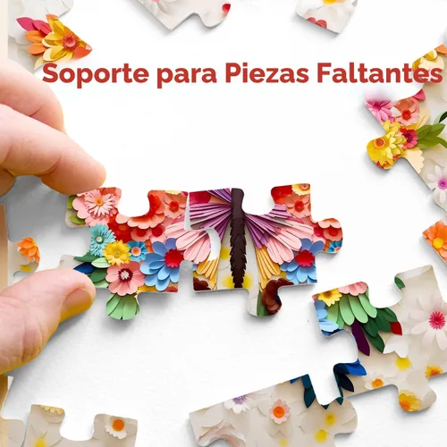 Miniatura 6 de Rompecabezas de Mariposas para Adultos 1000 Piezas, Desafiantes Rompecabezas de Flores Coloridas con Arte en Papel, Rompecabezas de Animales