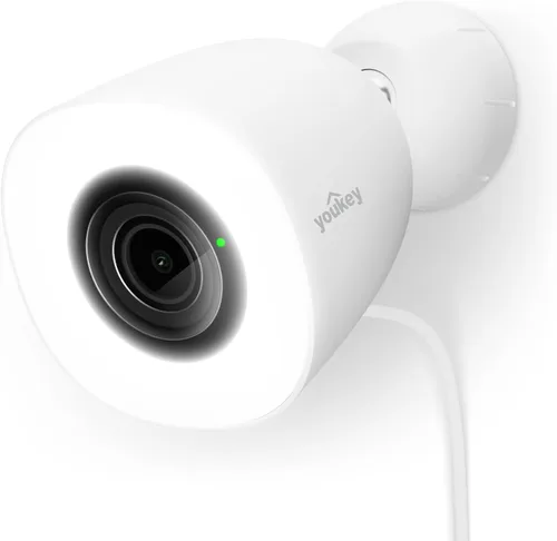 Cámara de seguridad youkey 2.5K con cable para exteriores, visión nocturna F1.0 Color24, cámaras enchufables para seguridad del hogar al aire libre,