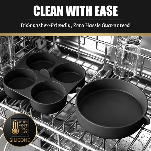 Miniatura 6 de FineMade Moldes de silicona para mordeduras de huevo para olla instantánea y máquina de bocados de huevo Sous Vide, 2 moldes grandes de 4 pulgadas