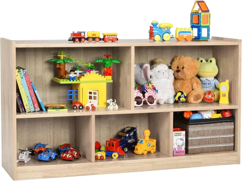 Miniatura 10 de Costzon Estantería de 3 estantes para niños, organizador de almacenamiento de juguetes de madera para libros y juguetes, estantería Montessori