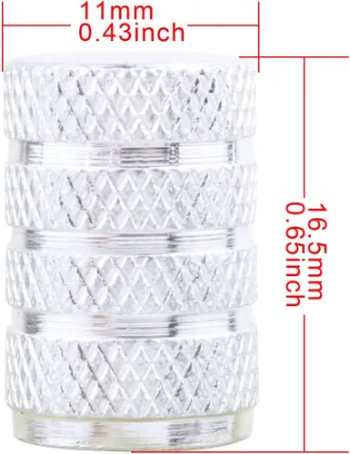 Miniatura 2 de TOMALL Tapas protectoras de válvula de neumático diseño redondo, de aluminio plateado, compatibles con camiones todo terreno