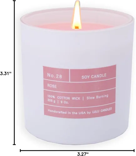 Miniatura 2 de Lulu Candles Huele a rosas Vela perfumada en tarro de soja de lujo Vertida a mano en los Estados Unidos Altamente perfumada y de larga