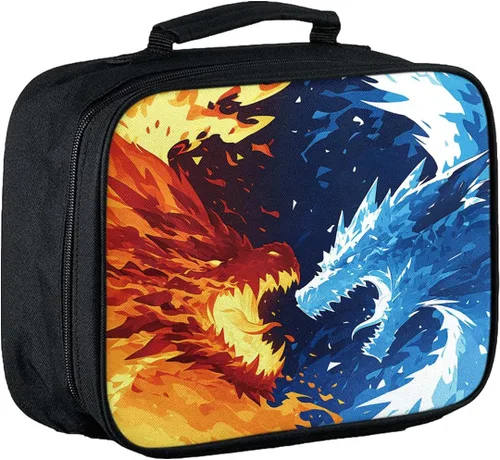 Miniatura 23 de Lonchera para niños, con aislamiento de béisbol, para niños, adolescentes, niños y niñas, con bolsillo con cremallera, bolsa de almuerzo portátil