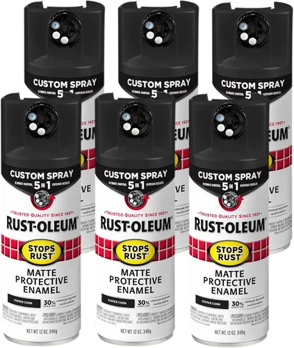 Miniatura 41 de Rust-Oleum 376855 - Pintura en aerosol antióxido personalizada 5 en 1, 12 onzas, color negro mate, (paquete de 1)
