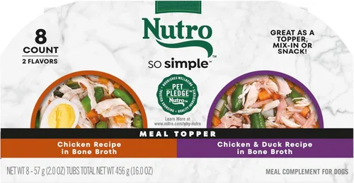 Miniatura 13 de Nutro So Simple Complemento de comida húmeda para perros, receta de pollo en caldo de huesos, bandejas de 2 onzas (10 unidades, paquete de 1)