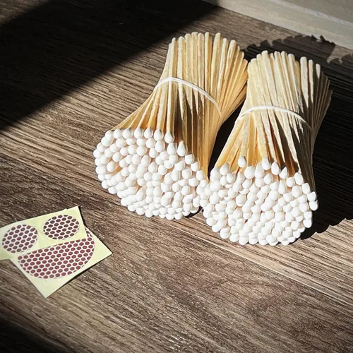 Miniatura 6 de Cerillas blancas de 4 pulgadas + calcomanías de golpeador incluidas 300 fósforos decorativos de seguridad de punta blanca con clase Cerillas