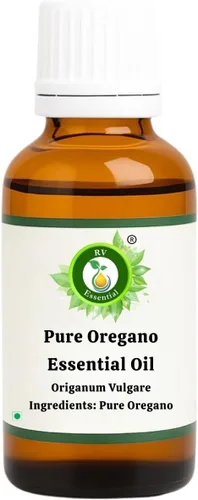 R V Essential Aceite esencial de orégano puro, 0.338 onzas líquidas, Origanum Vulgare (grado terapéutico 100% puro y natural)