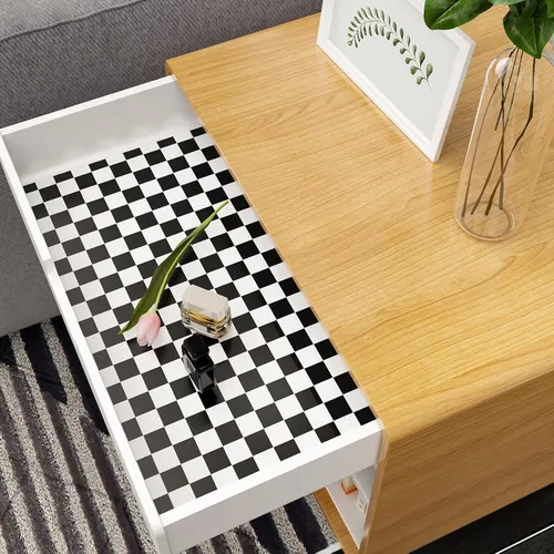 Miniatura 6 de VaryPaper Papel tapiz grueso a cuadros para despegar y pegar, papel tapiz blanco y negro de 15.7 x 78.7 pulgadas, autoadhesivo, impermeable, papel