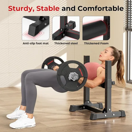 Miniatura 3 de BODYRHYTHM - Soporte de rodillo dividido búlgaro con 9 alturas de rodillo ajustables para sentadillas, estocadas de piernas, entrenamiento