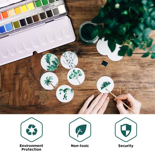 Miniatura 6 de Juego de pintura de acuarela sólida de 24 colores con cepillo de agua recargable, medias sartenes de grado artístico en caja de lata, kit