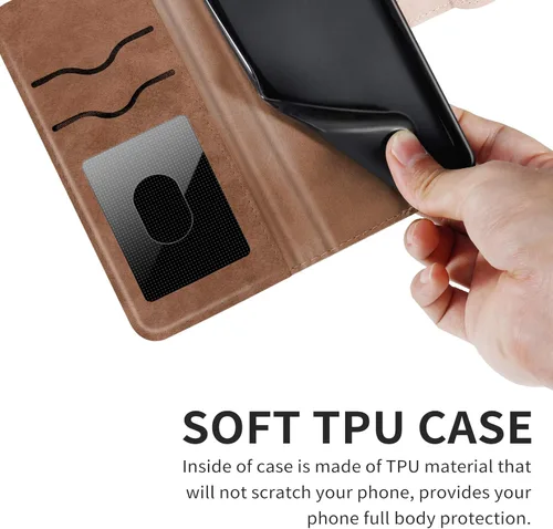 Miniatura 5 de Funda tipo cartera para Samsung Galaxy A03s con tarjetero y ranura a prueba de golpes, de piel sintética, con función atril, protección magnética