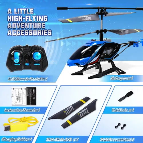 Miniatura 6 de A ALPHA Helicóptero RC, helicóptero de control remoto de 2.4G con luces LED, vigilante, juguete de helicóptero de control remoto para niños de 8, 9