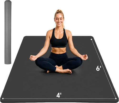 Miniatura 10 de Stepwaver Esterilla de yoga extragrande de 6 x 4 pies (1/3 pulgadas y 1/4 pulgadas de grosor), antideslizante, ultra duradera, amplia alfombrilla