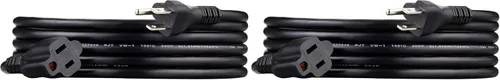 Miniatura 35 de Amazon Basics Cable de extensión, 13 amperios, 125 V, 20 pies, color negro, paquete de 2