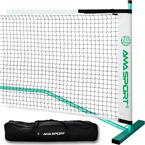 AMA SPORT Sistema de red de pickleball portátil de tamaño regulador de 22 pies para interiores y exteriores, diseñado para todas las condiciones