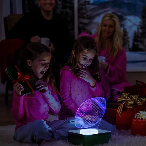 Miniatura 4 de Lámpara de fútbol 3D Luz nocturna: Regalos para niños y niñas con control remoto táctil, varios colores con brillo ajustable, alimentada por