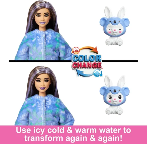Miniatura 5 de Muñeca Barbie Cutie Reveal y Accesorios con Disfraz de Animal y 10 Sorpresas Incluyendo Cambio de Color, Conejo como Koala en Serie Temática