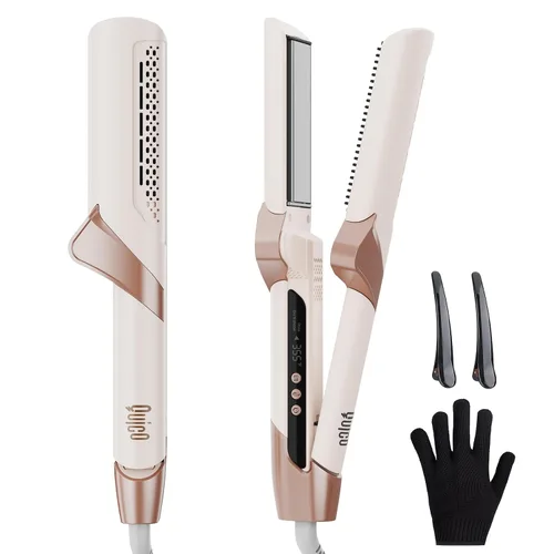 Miniatura 8 de Quico - Alisador de aire para el cabello mejorado, 100-240 V, doble voltaje, flujo de aire de alta velocidad, alisador y rizador 2 en 1, alisador